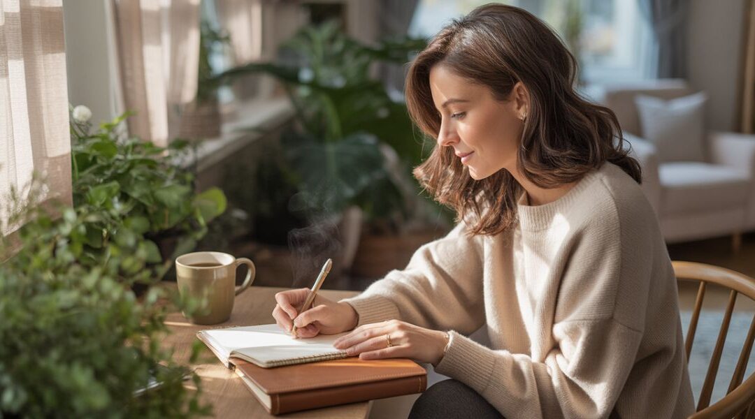 Woman journaling to reflect on emotional patterns in a relationship